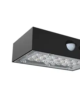 LED osvetlenie  LED Solárne nástenné svietidlo so senzorom LED/3W/3,7V 3000K/4000K IP65 čierna 10305