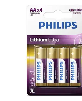 Predlžovacie káble Philips FR6LB4A/10 - 4 ks Lithiová batéria AA LITHIUM ULTRA 1,5V 2400mAh Phil-FR6LB4A/10