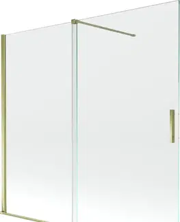 Sprchové dvere MEXEN/S - Velar Dvojkrídlová posuvná vaňová zástena 170 x 150, transparent, zlatá 896-170-000-01-50