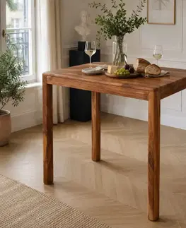 Jedálenské stoly Barový stôl 120x110x80 Indický masív palisander
