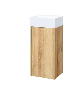 Kúpeľňový nábytok Mereo Vigo, kúpeľňová skrinka s keramickým umývadlom, 33 cm, dub Riviera CN351