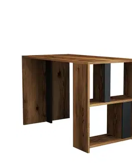 Písacie stoly Písací stôl Lima - Walnut, Anthracite