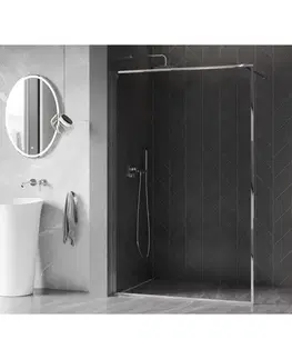 Sprchové dvere MEXEN/S - Kyoto-F Sprchová zástena WALK-IN s rámom 85 x 202, transparent 8 mm, chróm 800-085-104-01-00