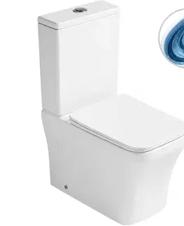 Záchody CERANO - WC kombi Hugo, Vortex + Slim/UF sedátko - spodný/zadný odpad - biela lesklá - 62x37,5 CER-680358