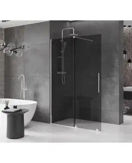 Sprchové dvere MEXEN/S - Velar Sprchová zástena posuvná Walk-in 140 x 200, grafit 8 mm, chróm 871-140-000-43-01