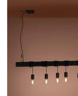 Svietidlá Eglo 39937 - Luster na lanku TOWNSHEND-B 5xE27/40W/230V čierna 39937
