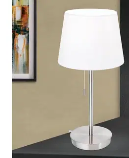 Lampy Orion LA 4-1205/1 - Stolná lampa s USB portom LUDWIG 1xE27/40W/230V biela/chróm LA 4-1205/1 satin