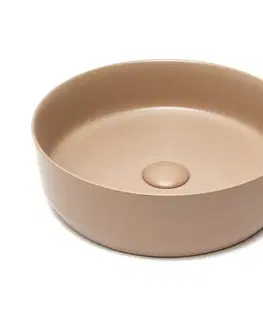 Umývadlá Umývadlo na dosku SAT Infinitio 39x39 cm hnedá mat bez otvoru pre batériu SATINF3939LBRM SATINF3939LBRM
