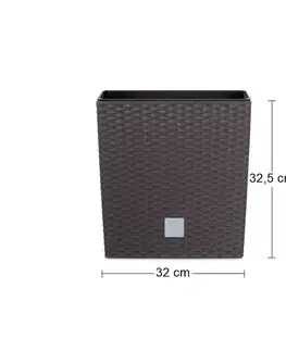 Kvetináče a truhlíky NABBI DRTS325L plastový kvetináč 32,5 cm hnedá
