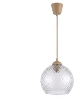 Svietidlá BRILAGI - LED luster na lanku R GLASS 1xE27/60W/230V priemer 25 cm béžová/dymovo-sivá NSTK7486+TK8619A
