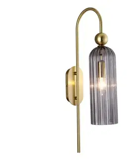 Svietidlá Light Prestige Nástenné svietidlo PIEGA 1xE14/40W/230V mosadz/dymová čierna LP-939/1W smoked