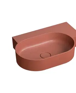 Umývadlá OMNIRES - OVO M+ umývadlo na dosku/závesné - pravé, 64 x 44 cm, terracotta mat; OVO645UWPTE