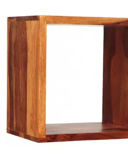 Regály a poličky Polica na stenu Gani 40x40x30 z indického masívu palisander
