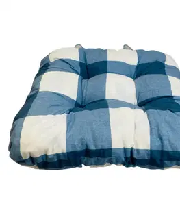 Polstre, sedáky a podušky Podsedák na stoličku Karo modré 40x40cm TiaHome