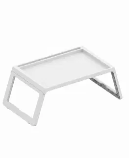 Písacie stoly PLASTIC stolík na notebook, biela