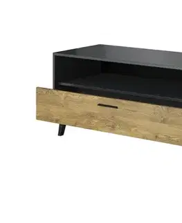 TV stolíky CAMA MEBLE Soul 180 tv stolík antracit / alpský dub tmavý / aquare dance dark