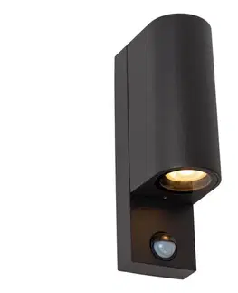 Svietidlá Lucide 69803/02/30 -Vonkajšie svietidlo so senzorom ZARO 2xGU10/7W/230V IP65 čierna 69803/02/30