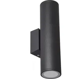 Svietidlá  Vonkajšie nástenné svietidlo 2xGU10/35W/230V IP54 guľatý čierna KTLQK03CZ