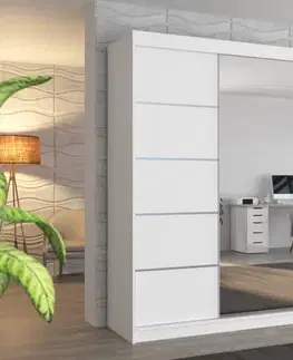 Šatníkové skrine ArtAdrk Šatníková skriňa  BERGEN  | biela 200 cm