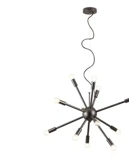 Svietidlá Redo 01-2934 - Závesný luster STELLAR na lanku 12xE14/25W/230V čierny 01-2934