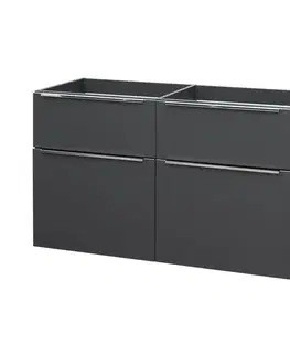 Kúpeľňový nábytok Mereo Mailo, kúpeľňová skrinka 120 cm, antracit, elox AL madlo CN533SN