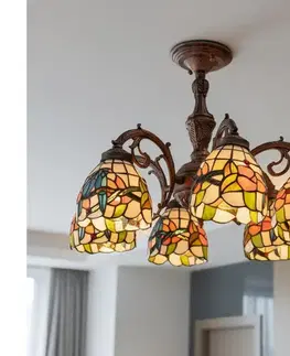 Svietidlá BRILAGI - Tiffany vitračný prisadený luster JUNGLE 6xE27/60W/230V priemer 60 cm BRD-12003