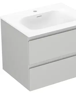 Kúpeľňový nábytok MEXEN/S - Orio kúpeľňová skrinka 60 cm s umývadlom Vela, 2 zásuvky, sivá mat/biela mat 91A10-06047-2-BFF62-W23M01