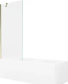 Sprchové dvere MEXEN/S - Cubik obdĺžniková vaňa 170 x 70 cm s panelom + vaňová zástena 80, transparent, zlatá 550317070X9508000050