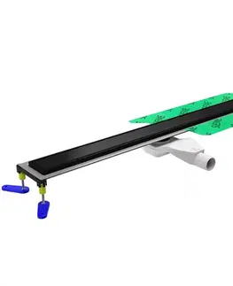 Sprchové kúty Odtokový žľab Sieme Torsion 600 čierna mat