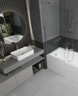 Sprchové dvere MEXEN/S - Cubik obdĺžniková vaňa 170 x 70 cm s panelom + vaňová zástena 70, transparent, chróm 550317070X9507000001