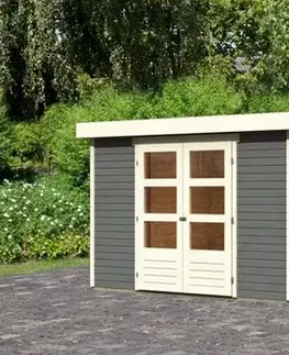 Drevené Drevený záhradný domček ASKOLA 5 s prístavkom 240 Lanitplast