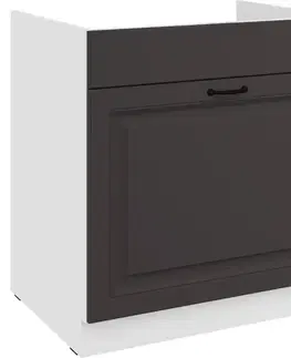 Kuchynské skrinky stojace Kuchynská skrinka Stilo grafit mat/biely 80ZL 1S BB