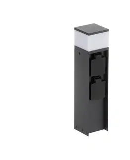 Predlžovacie káble  38763-Vonkajšia lampa s 2 zásuvkami DASTEN 1xG9/11W/230V 30 cm IP44 čierna 38763