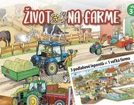 Leporelá, krabičky, puzzle knihy Život na farme: 3 podlahové leporelá = 1 veľká farma