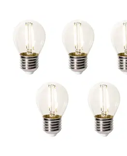 LED osvetlenie Sada 5 stmievateľných LED žiaroviek E27 P45 z číreho skla 3W 250 lm 2200K