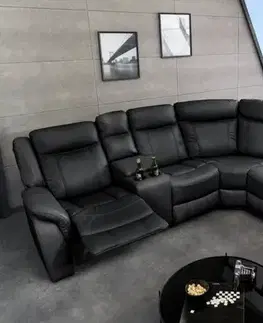 Kreslá Päťmiestna polohovacia TV pohovka KYKLOP Dekorhome