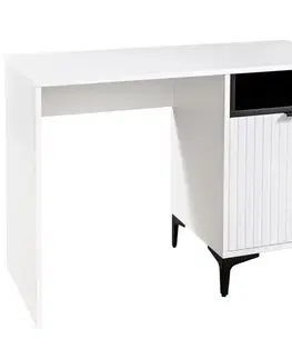 Písacie stoly Písací Stôl Fabio 1D doska biela