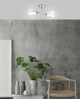 Nástenné svetlá Dvojitá nástenná lampa, saténovo-niklové tkané tienidlo, 2x40W, Saxofón