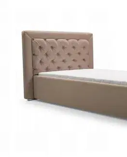 Postele ArtIdz Čalúnená jednolôžková posteľ DANIELLE | 90x200 cm | hnedá/Velva 03