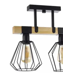 Svietidlá  Prisadený luster CAMEROON 2xE27/60W/230V čierna/drevo 15609-cl441-aba0102-ct0000