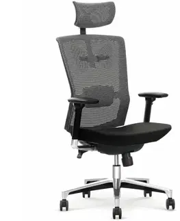 Otočné kreslá Kancelárske kreslo Ambasador čierna/Šedá