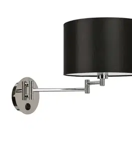 Nástenné svetlá Nástenná lampa Alexia Chrome 1X40W E14 čierne tienidlo