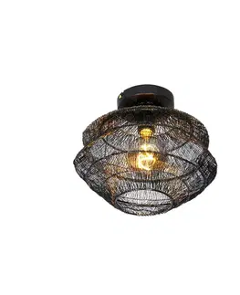Stropné osvetlenie Orientálne stropné svietidlo čierne 25 cm - Vadi