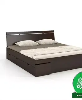 Dvojlôžkové postele Posteľ borovicová Skandica Sparta maxi+zásuvka 140X200 palisander