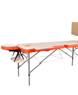 Masážne stoly a stoličky Masážne lehátko inSPORTline Tamati 186x70x63-90 cm 2-dielne hliníkové oranžová