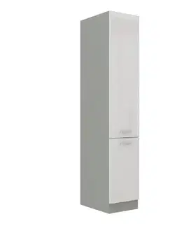 Kuchynské dolné skrinky KONDELA Prado 40 DK-210 2F potravinová skriňa biely vysoký lesk