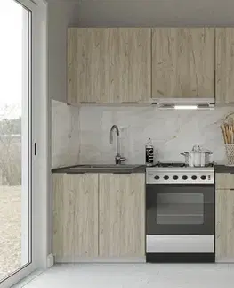 Kuchynské linky SALVIA jednoduchá kuchynská linka 180 cm, kašmír, kraft sivý