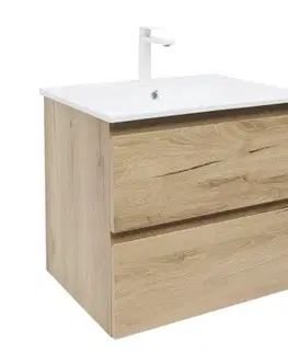 Kúpeľňový nábytok Kúpeľňová skrinka 2 zásuvková s umývadlom SAT B-Way 59x50x45 cm dub mat BWAY260OAKU4B2 BWAY260OAKU4B2