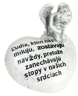 Sošky, figurky - anjeli MAKRO - Anjel na srdci 12x10cm