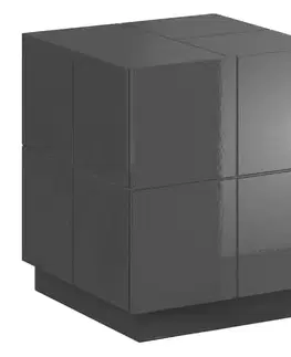 Nočné stolíky CAMA MEBLE Reja nočný stolík (2 ks) grafit lesk